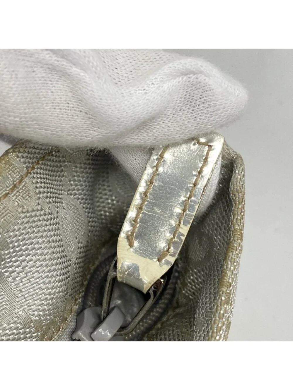 Gucci Handbag GG Canvas Nylon Silver